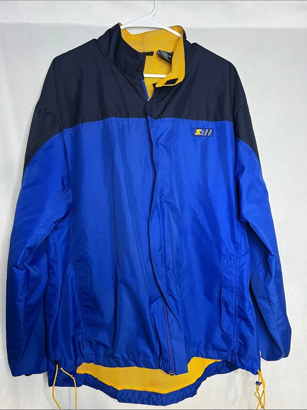 Vintage Men’s Large Starter Zip UpBlue and Black Windbreaker Jacket